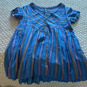 Blue Striped Free People Mini Dress (slip included)